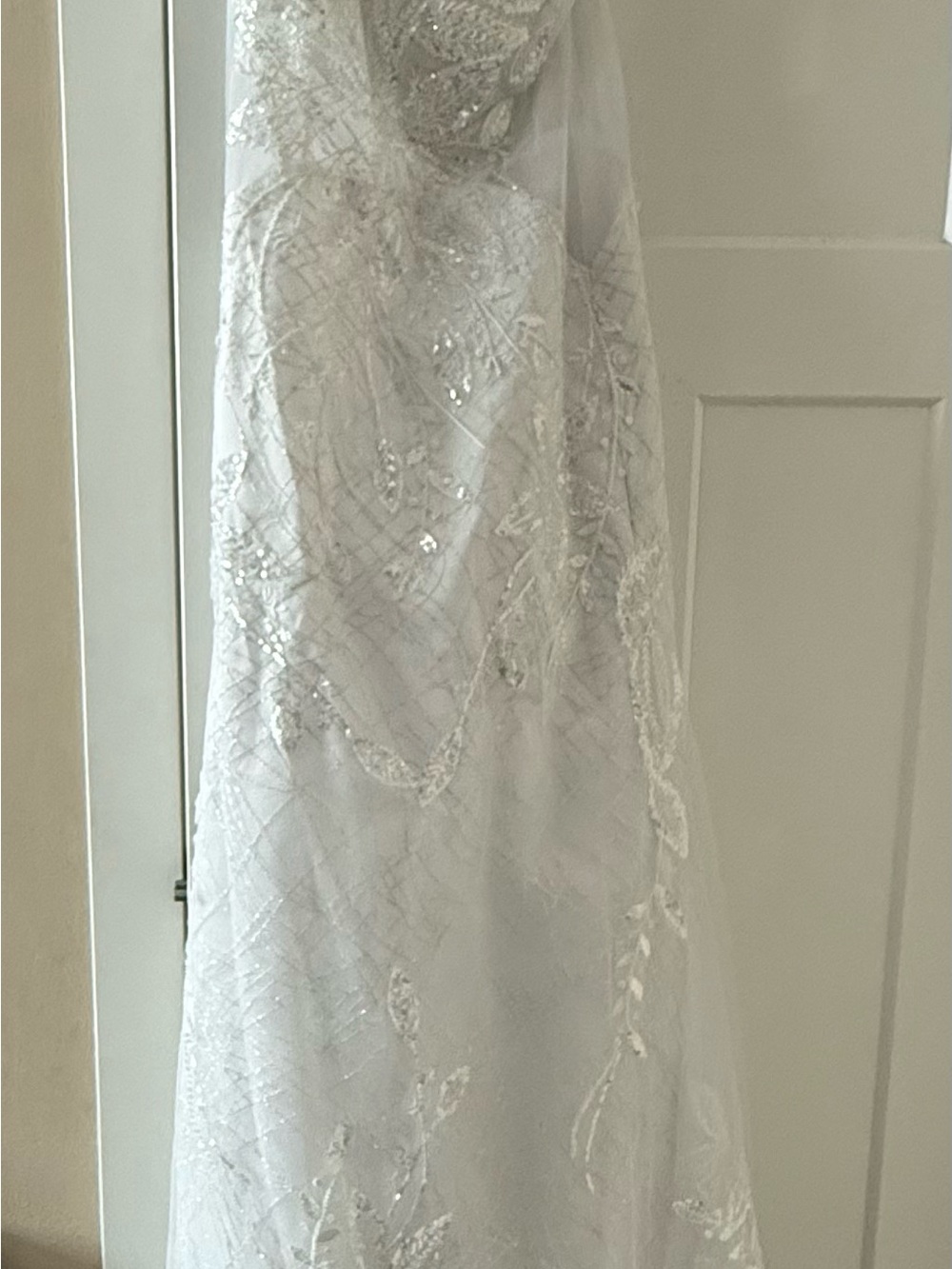 Embroidered Beaded White Bridal Gown
